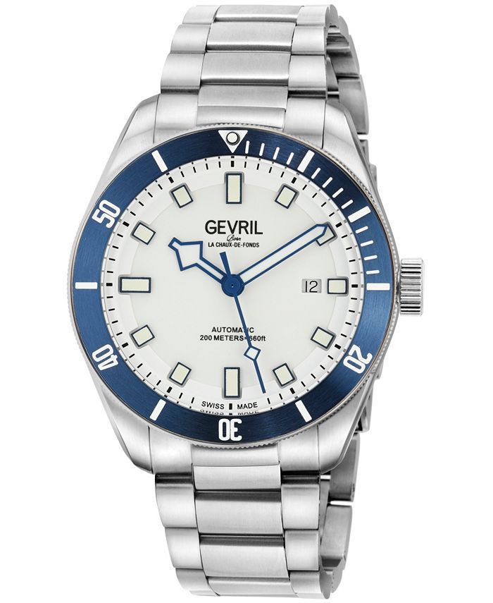 Gevril Men s Yorkville Swiss Automatic Silver Tone Stainless Steel