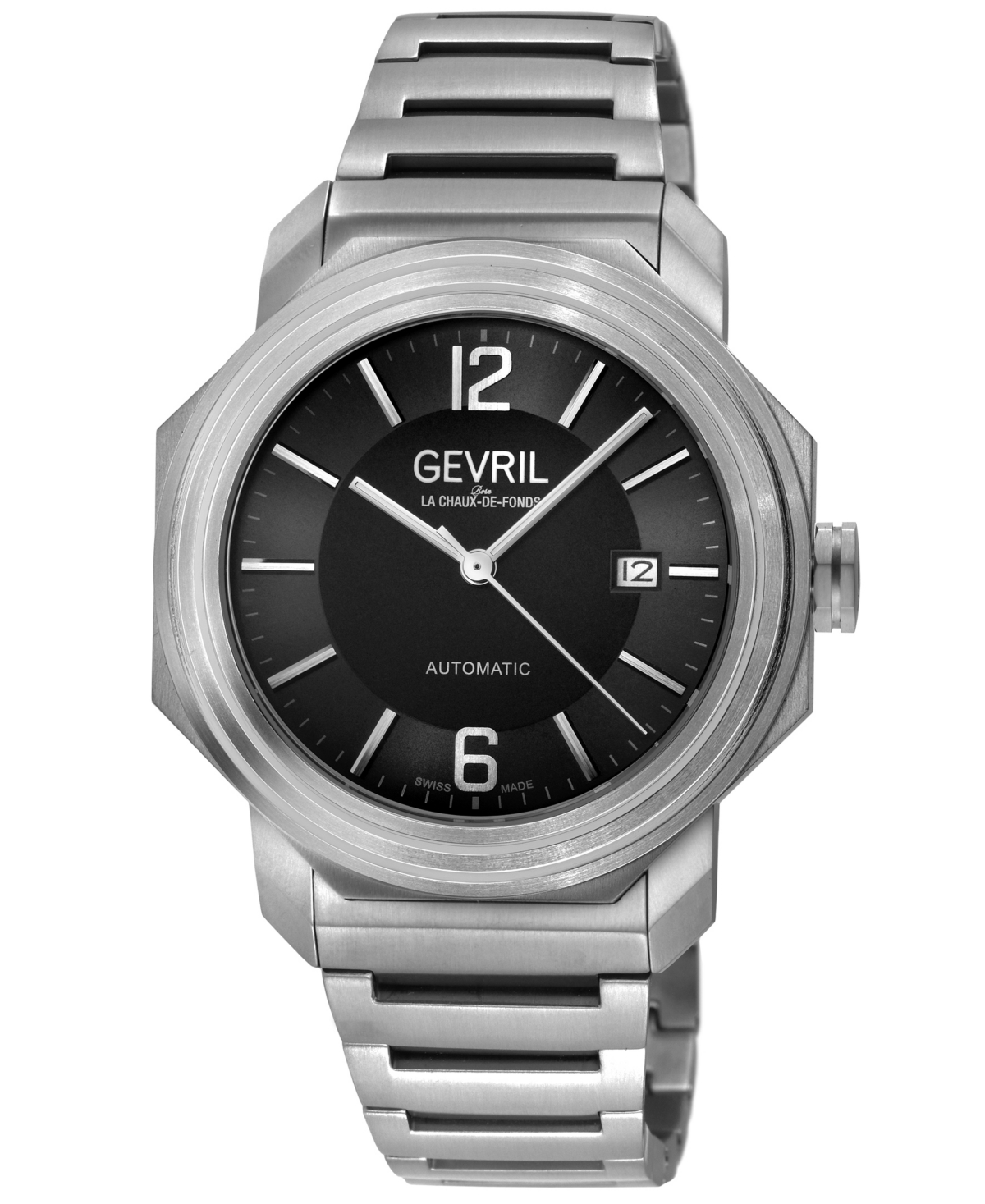 Gevril Men's Roosevelt Swiss Automatic Silver-tone Grade 2 Titanium Watch 43mm