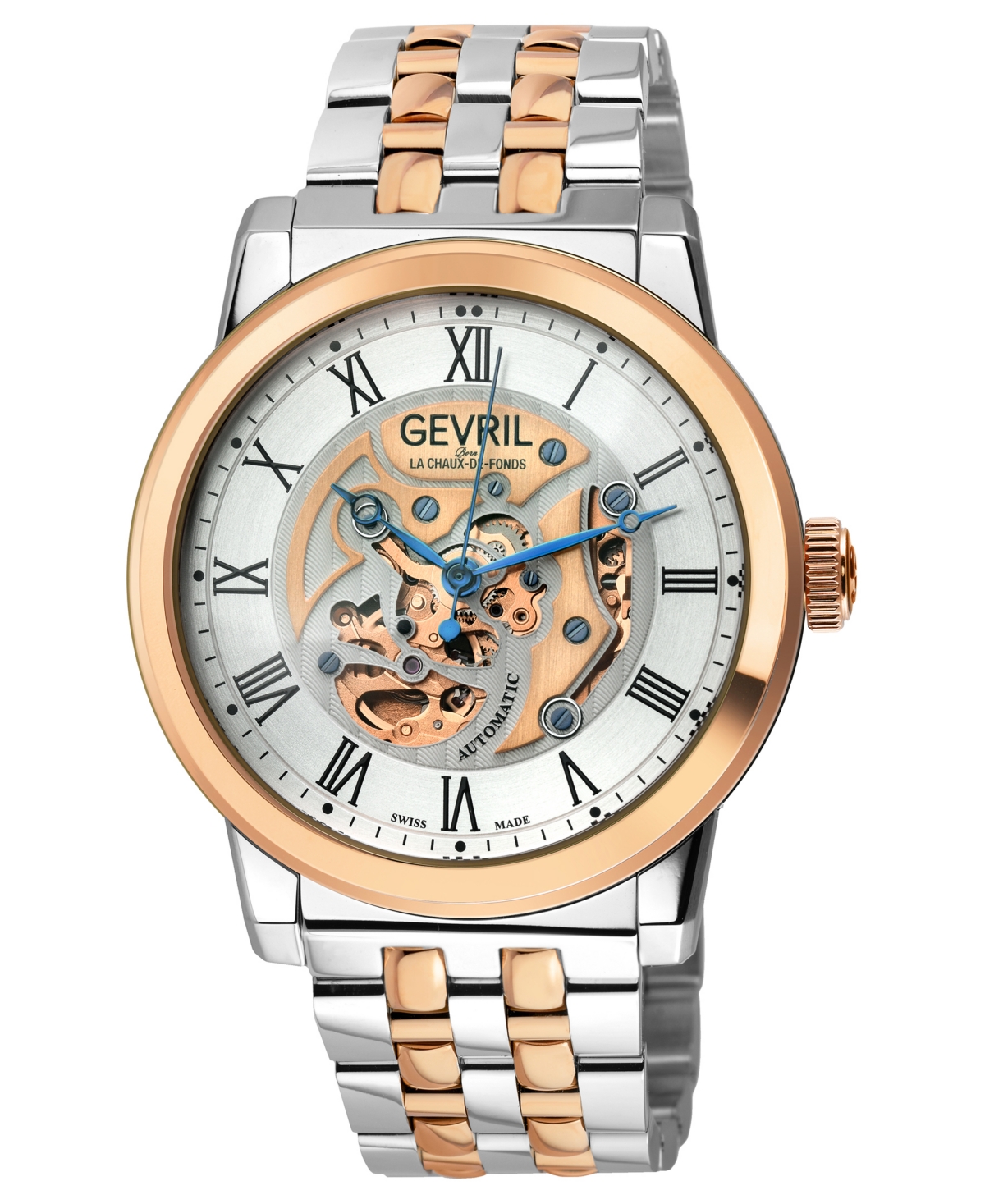 Gevril Men's Vanderbilt Swiss Automatic Two-tone Stainless Steel Watch 47mm In Silver