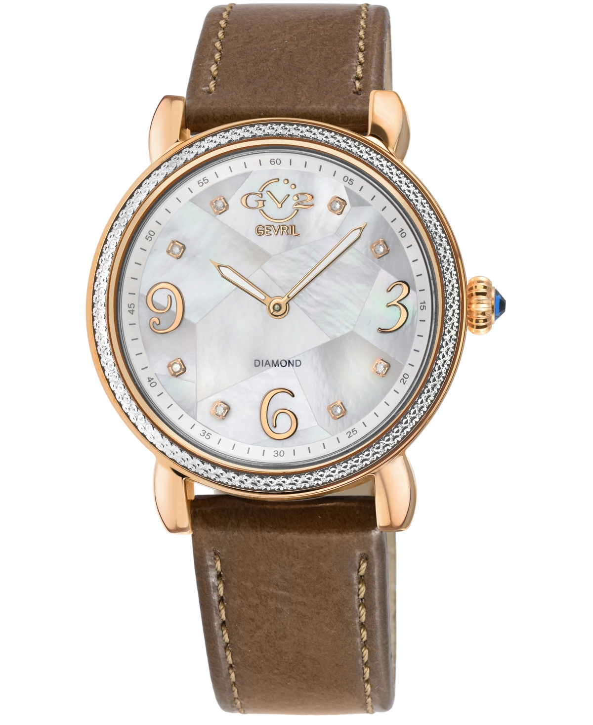 Gv2 By Gevril Women's Ravenna Swiss Quartz Brown Leather Watch 37mm In Rose