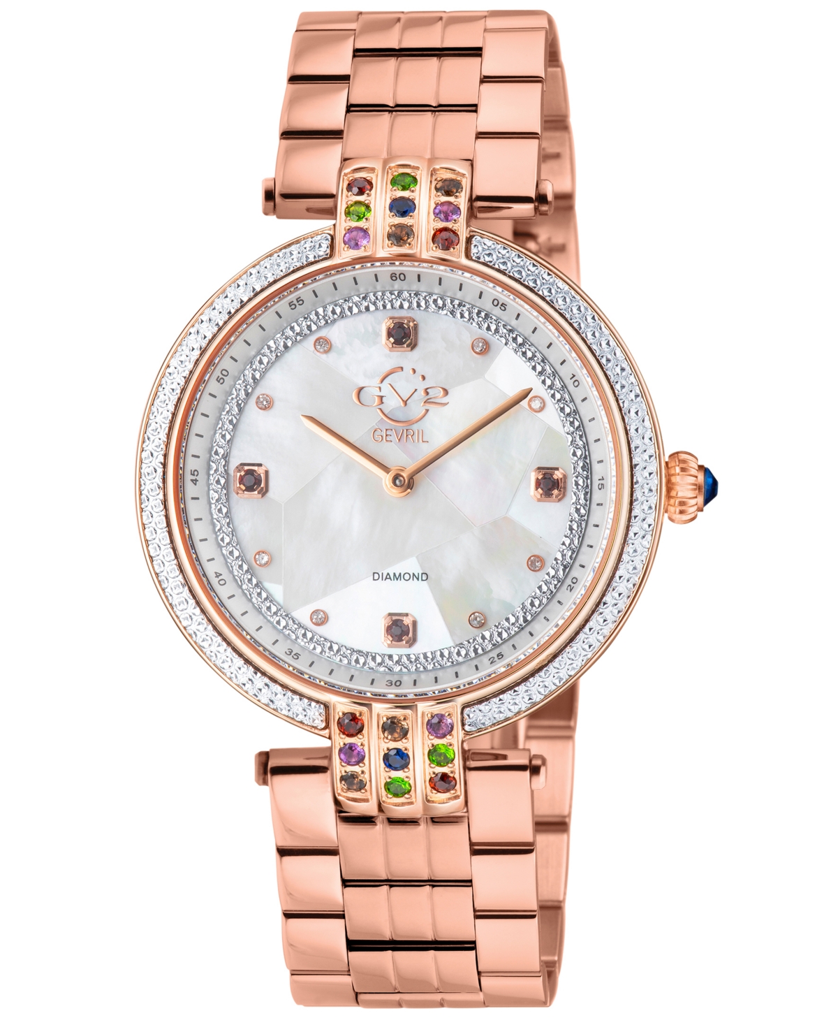 Gv2 By Gevril Women's Matera Swiss Quartz Rose Stainless Steel Watch 35mm
