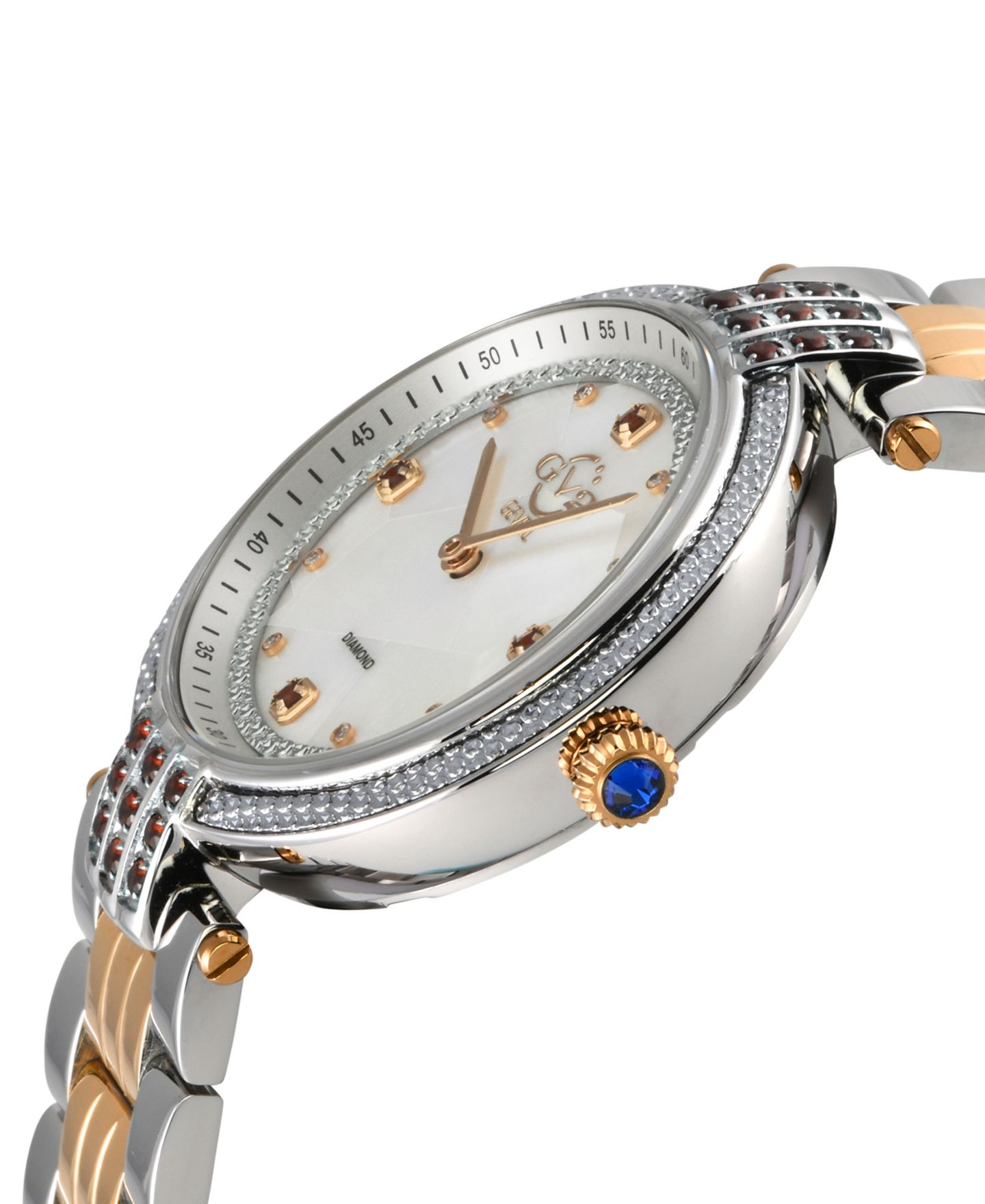Женские часы GV2 by Gevril Matera Swiss Quartz Diamond Two toned SS/IPRG Stainless Steel Bracelet Watch — фото 2