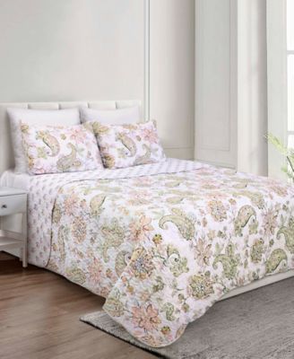 Elise James Home Analise Paisley Floral Reversible Quilt Set Collection