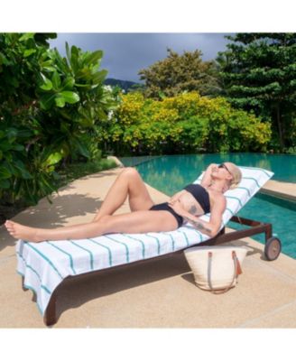 Cotton Terry Lounge Chair Covers, 2-Pack, 30" x 85" with Pocket Design