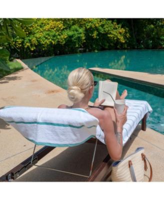 Cotton Terry Lounge Chair Covers, 2-Pack, 30" x 85" with Pocket Design