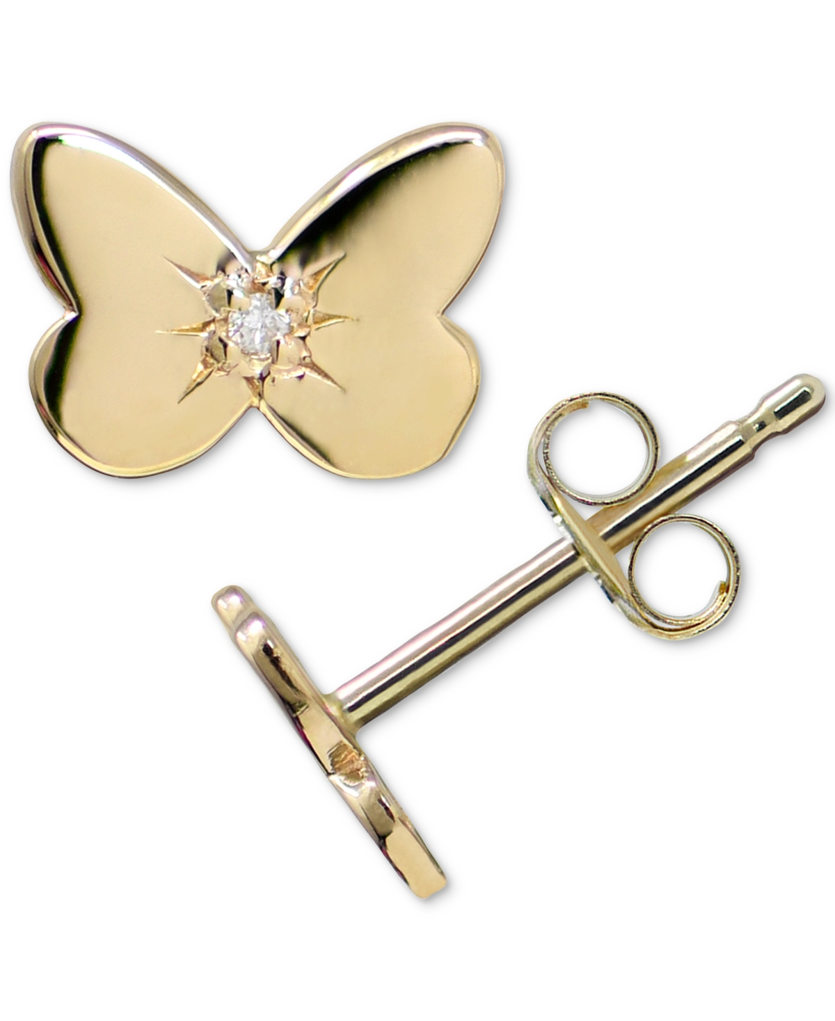 Jac+Jo by Anzie Diamond Accent Butterfly Star Stud Earrings in 14k Gold - Gold