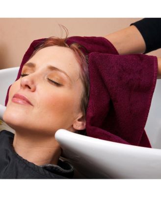 Bleach-Safe Cotton Salon Towels (12 Pack), Full Size 16x28 in., Solid Color, Absorbent Hair Drying Towel, Perfect for Salon and Spa