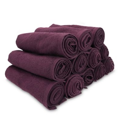 Bleach-Safe Cotton Salon Towels (12 Pack), Jr. Size 16x27 in., Solid Color, Absorbent Hair Drying Towel, Perfect for Salon and Spa