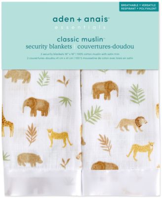 Baby Boys or Baby Girls Tanzania Essential Muslin Security Blankets, Pack of 2