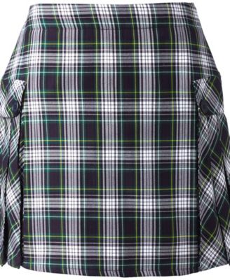 Women's Side Pleat Plaid Skort Above the Knee