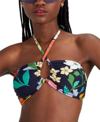 kate spade new york - Women's Floral-Print Bandeau Bikini Top