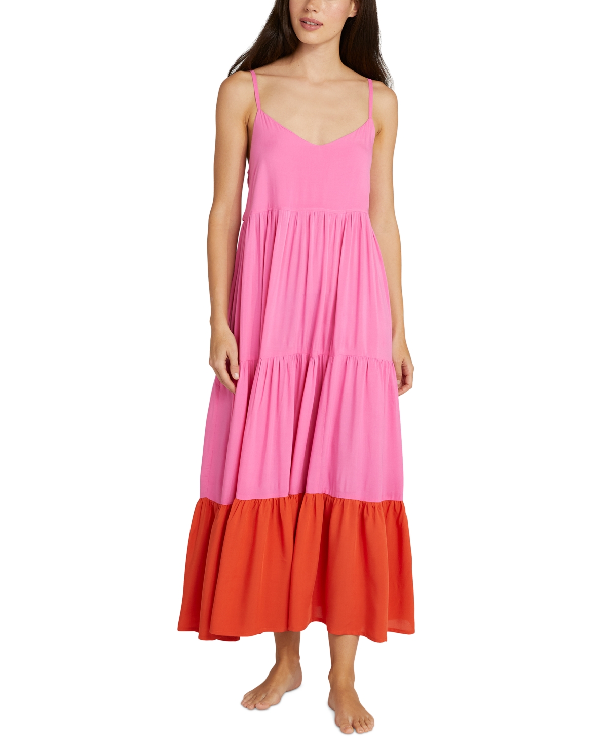 Kate Spade Women's Colorblocked Tiered Cover-up Dress In Pink Cloud