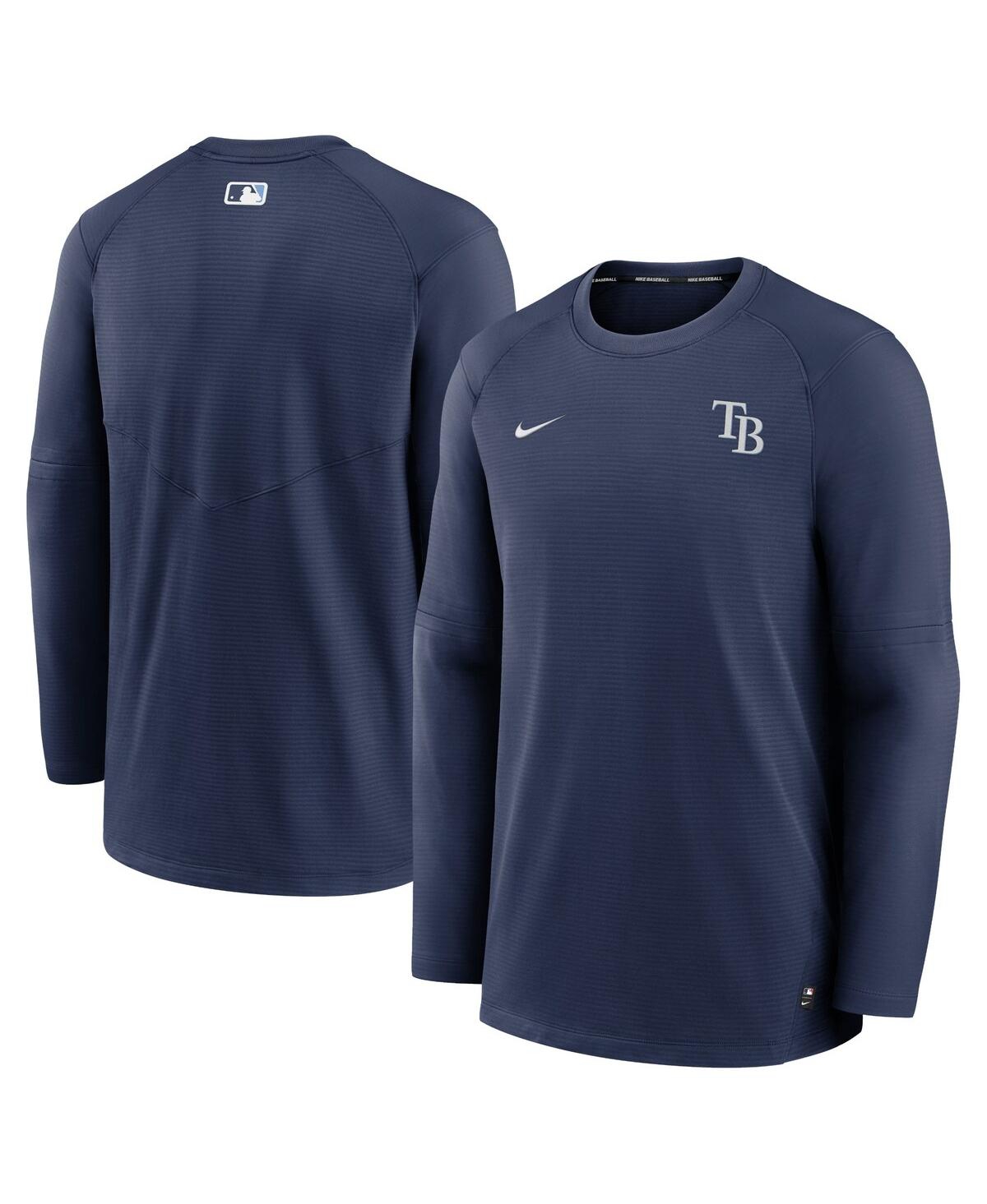 Men's NikeTampa Bay Rays Authentic Collection Logo Performance Long Sleeve T-shirt - Navy