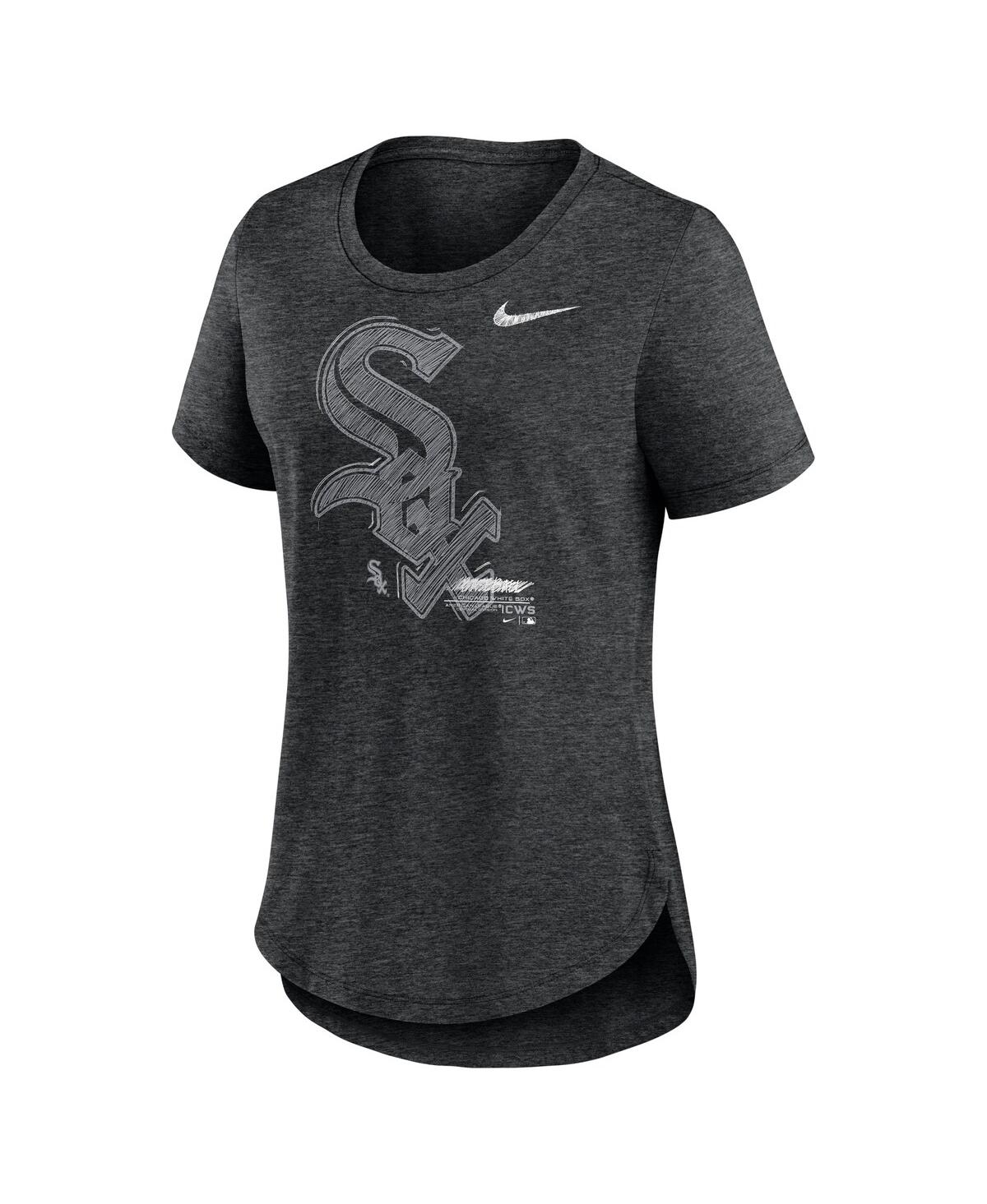 Shop Nike Women's  Heather Black Chicago White Sox Touch Tri-blend T-shirt