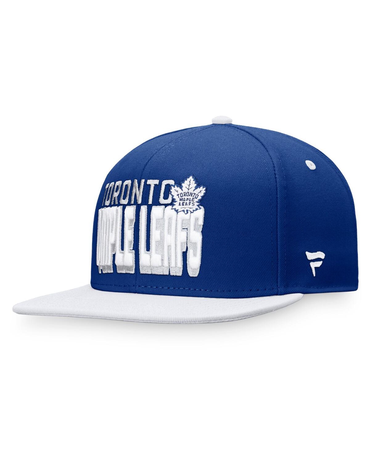 Fanatics Branded Blue/white Toronto Maple Leafs Heritage Retro Two-tone Snapback Hat In Blue,white