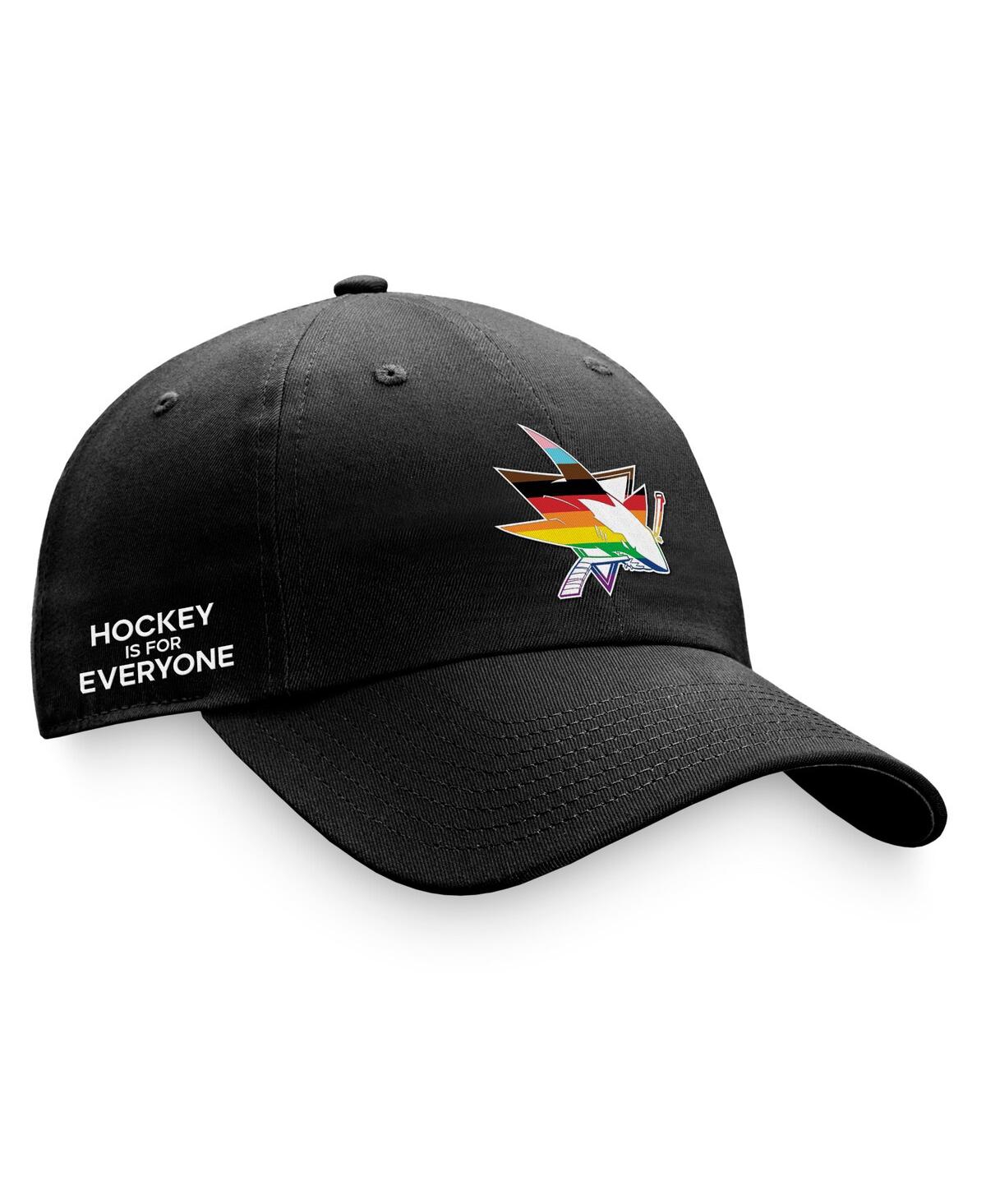 Fanatics Branded Black San Jose Sharks Team Logo Pride Adjustable Hat In Black