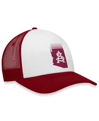 Men's White, Maroon Arizona State Sun Devils Tone Down Trucker Snapback Hat