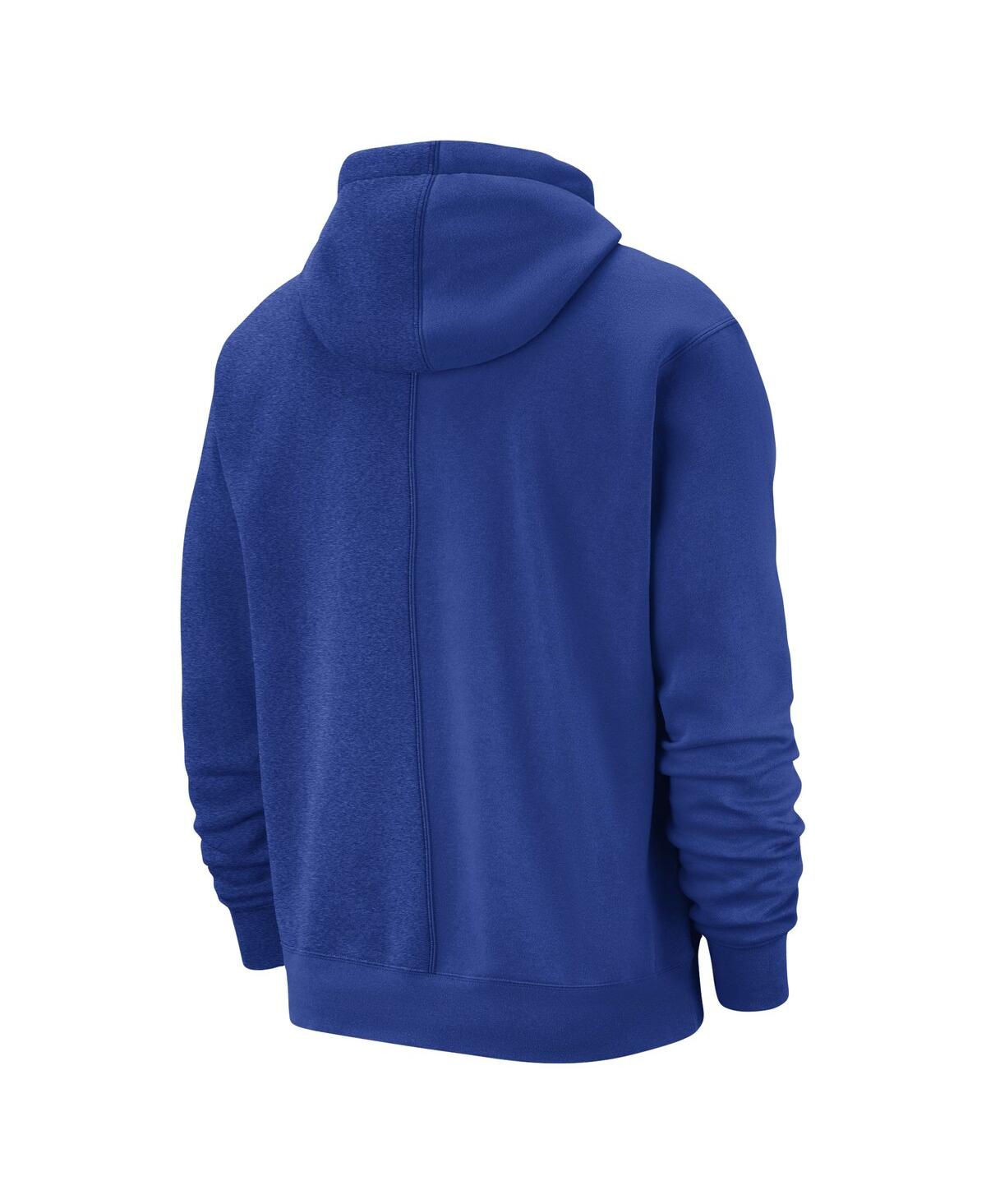 Men's NikeDallas Mavericks Courtside Versus Stitch Split Pullover Hoodie - Blue