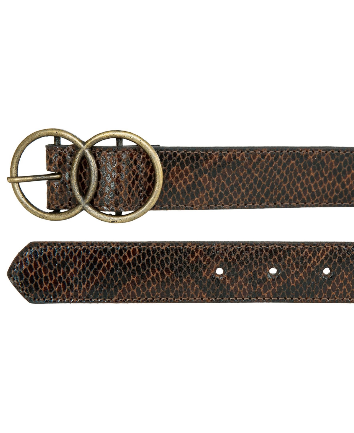 Lucky Brand Double Ring Genuine Leather Belt
