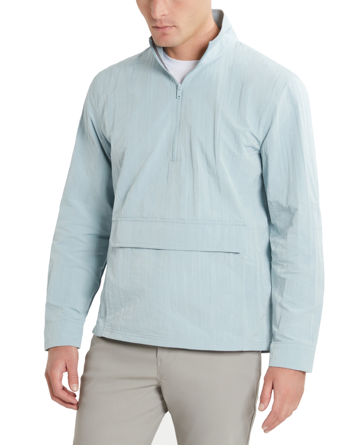 Kenneth Cole Men's Pullover Windbreaker Jacket In Faded Blue