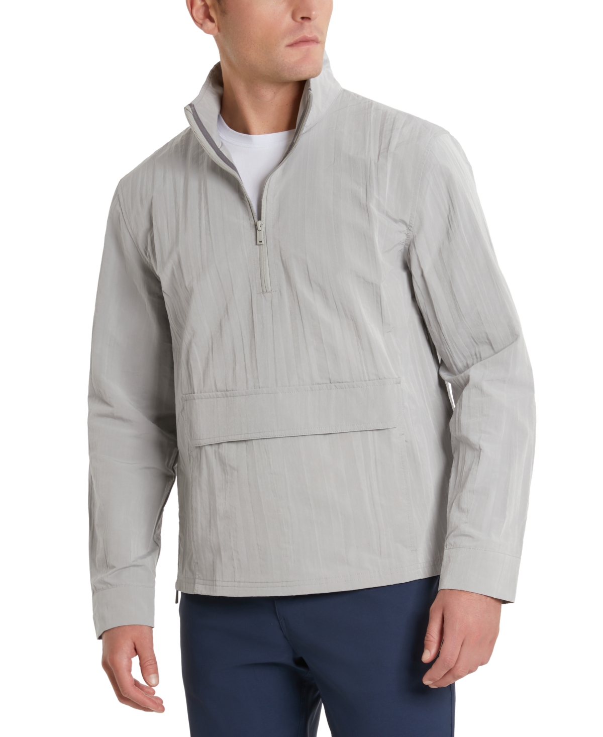 Kenneth Cole Men's Pullover Windbreaker Jacket In Grey