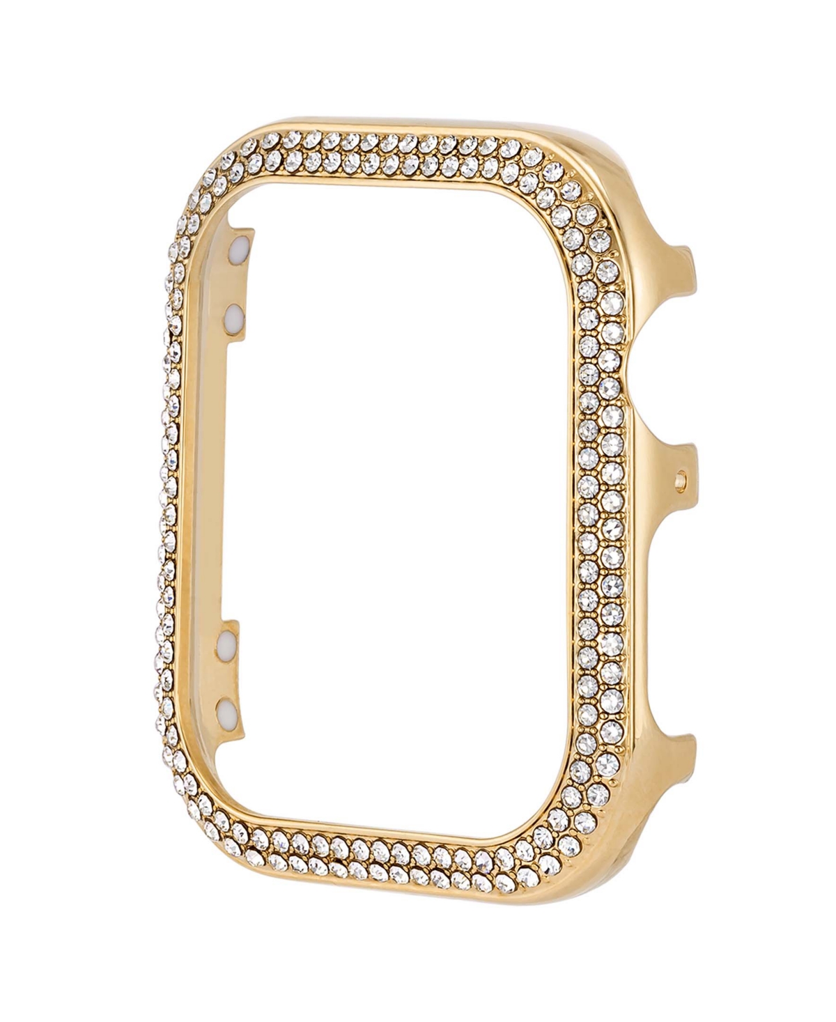 Shop Anne Klein Women's Gold-tone Alloy Bumper With Clear Crystals Compatible With Apple Watch 45mm