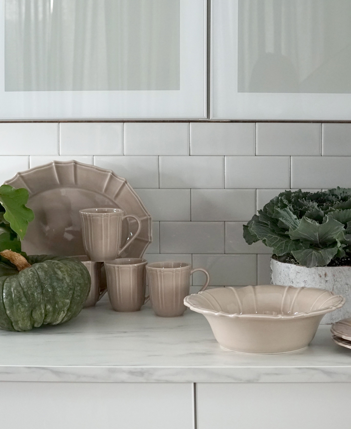Euro Ceramica Chloe Oval Platter In Taupe