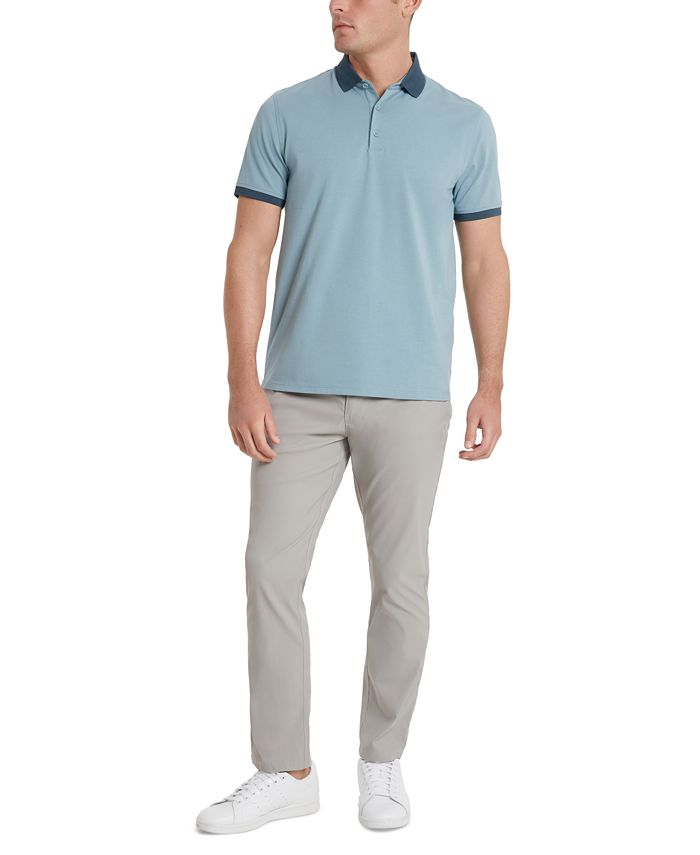 Kenneth Cole Men's Solid Button Placket Polo Shirt - Macy's