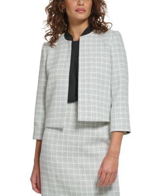 Calvin Klein - Petite Novelty Open-Front Cropped Blazer