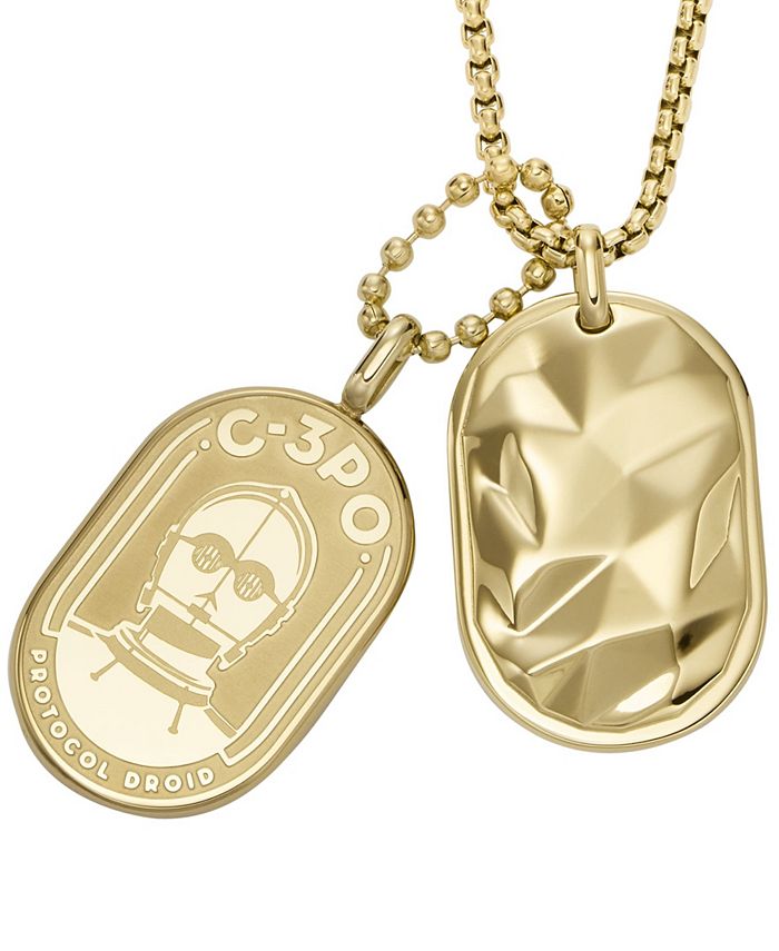 Star Wars™ C-3PO™ Gold-Tone Stainless Steel Dog Tag Necklace - JF04478710 -  Fossil