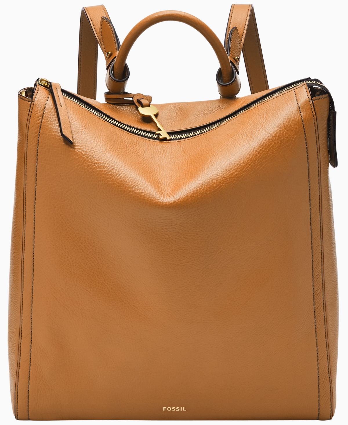 Fossil Women's Parker Leather Convertible Backpack In Camel