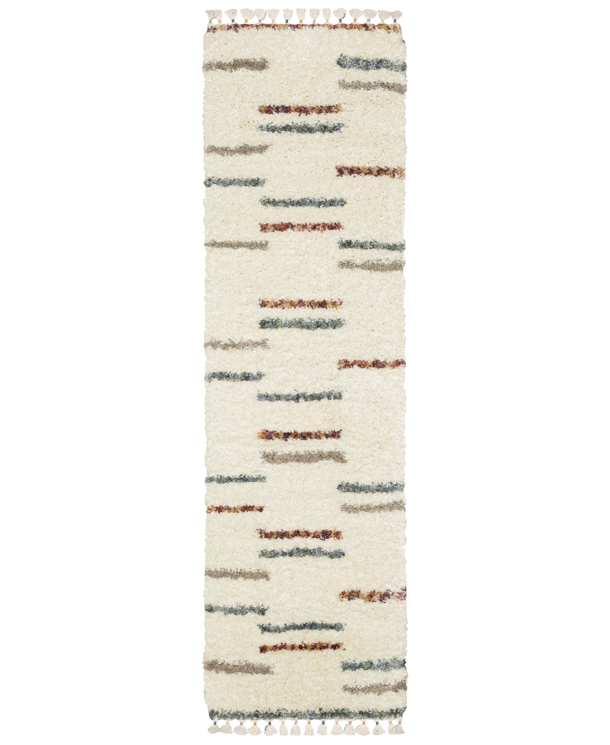 Jhb Design Vertical Shag Vls04a 2'3" X 7'6" Runner Area Rug In Ivory