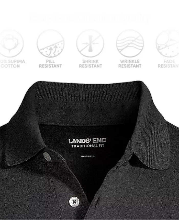 Men's Big and Tall Long Sleeve Super Soft Supima Polo Shirt - thumbnail 5
