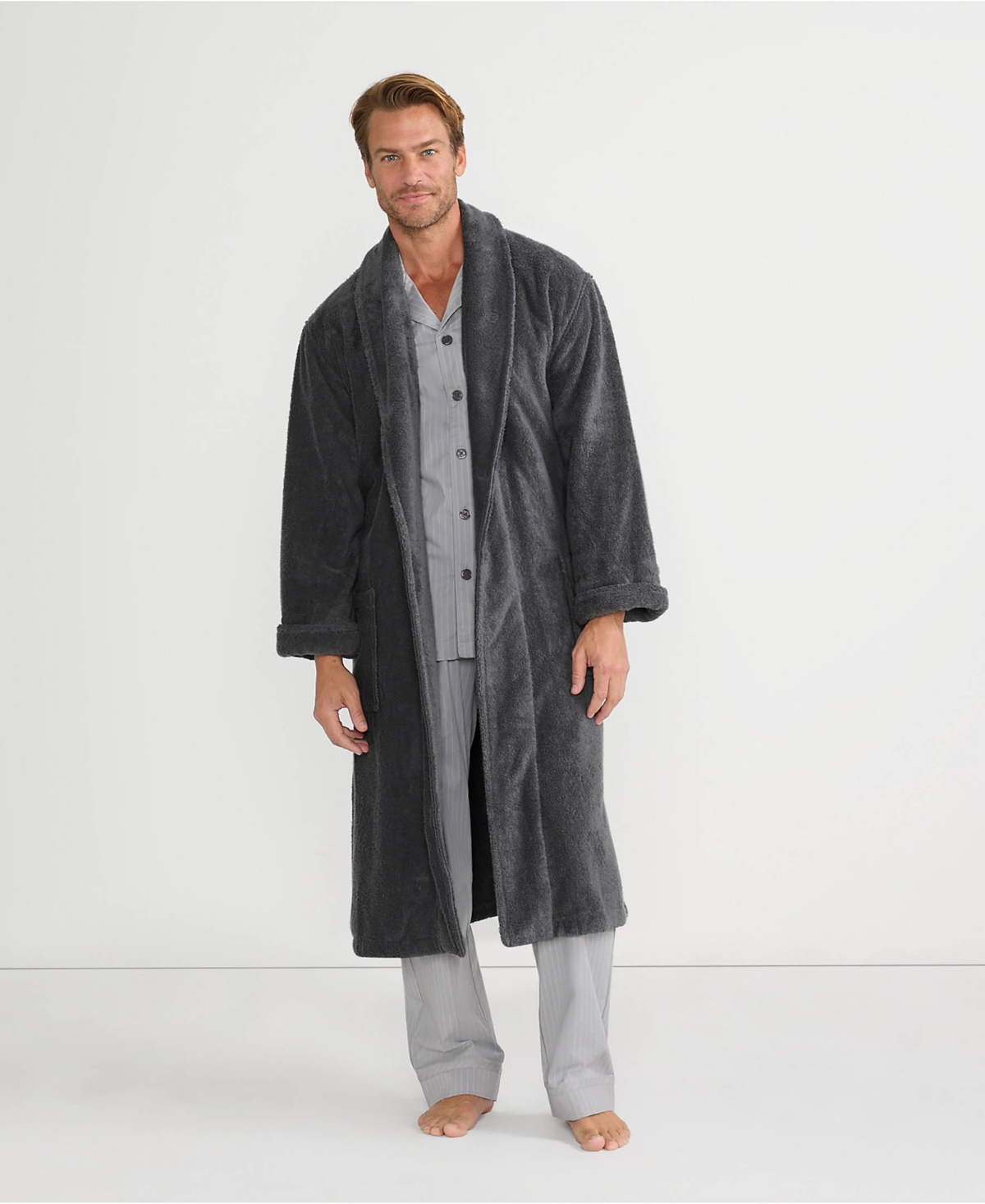 Lands' End Men's Calf Length Turkish Terry Robe