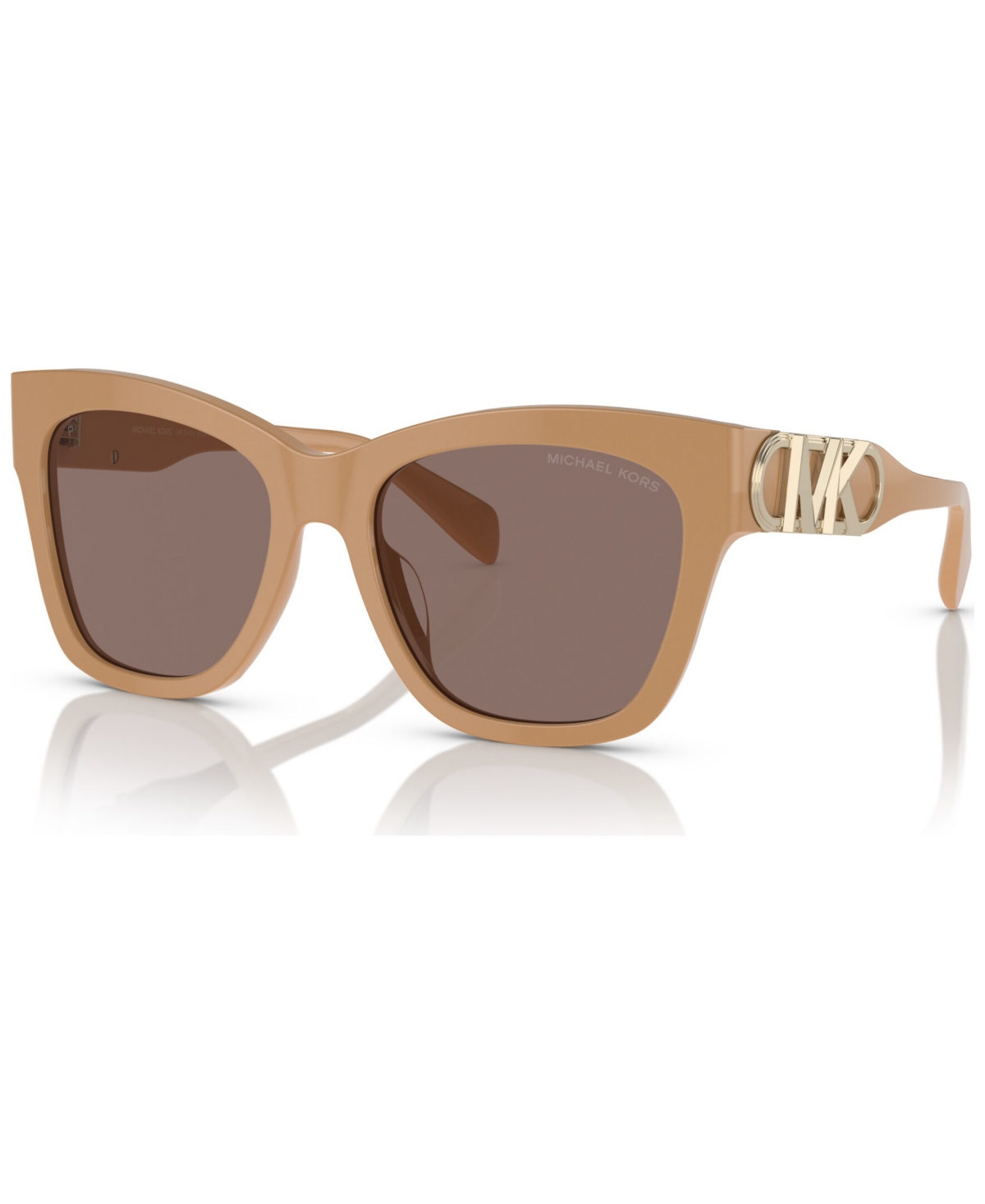 Shop Michael Kors Women's Polarized Sunglasses, Empire Square In Camel Solid
