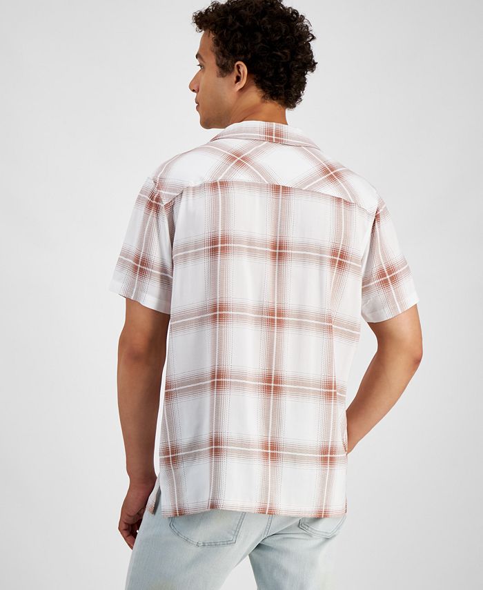 And Now This Men's RegularFit Plaid ButtonDown Camp Shirt, Created for Macy's Macy's
