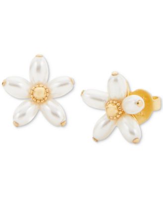 kate spade new york - Gold-Tone Imitation Pearl Flower Stud Earrings