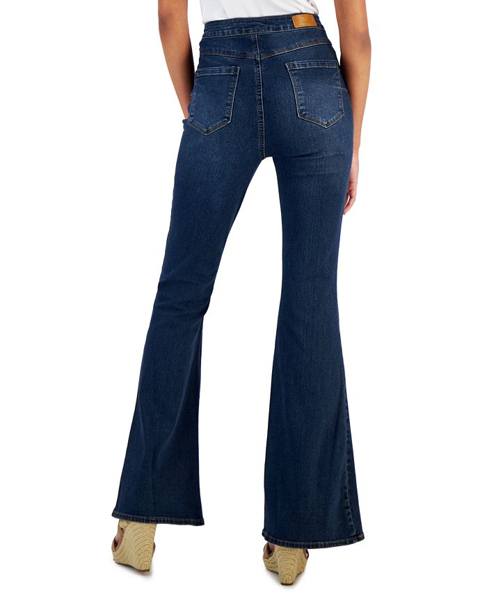Dollhouse Juniors' High-Rise Button-Fly Flare Jeans - Macy's