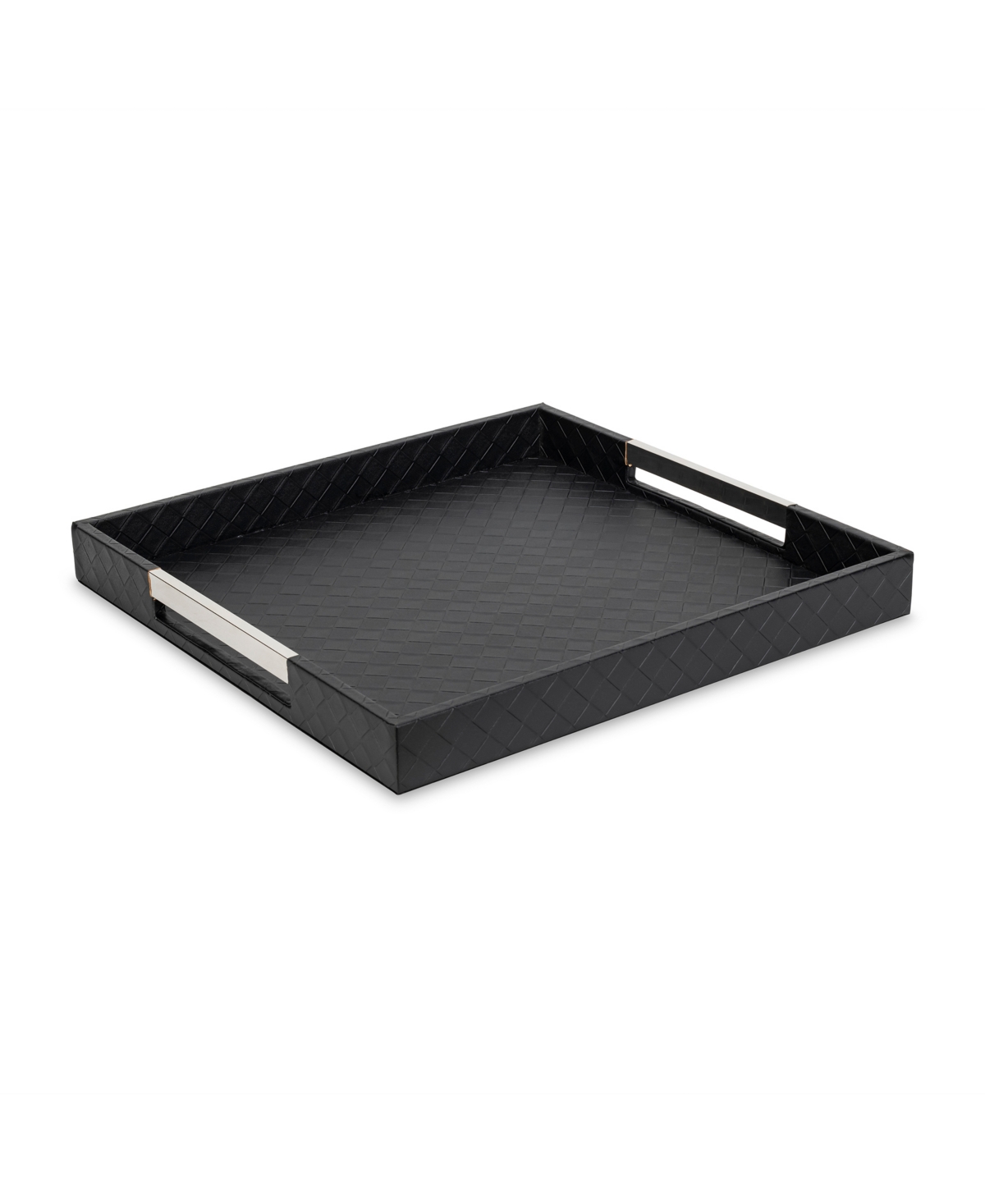 American Atelier Black Tray With Silver-tone Handles Tray