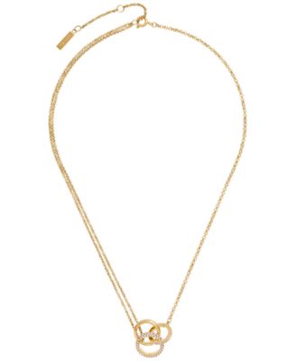 18K Gold-Plated Crystal Interlink Necklace
