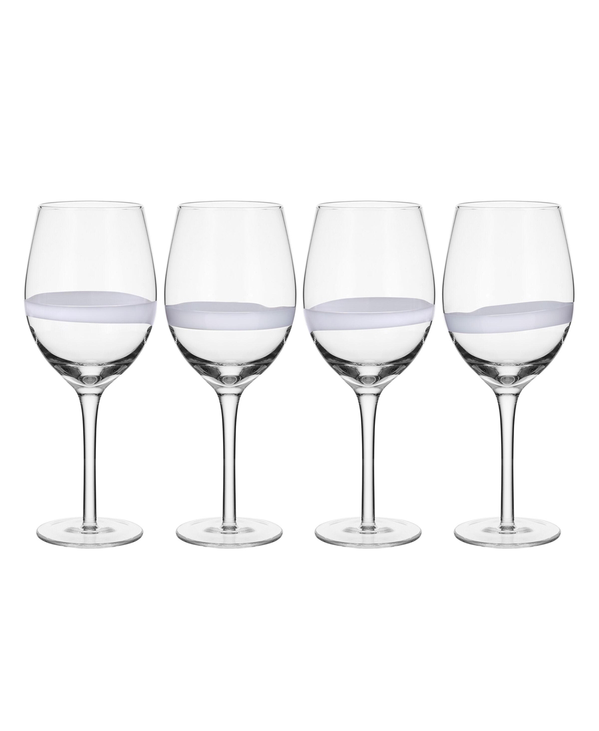 Fitz And Floyd Organic Band 20-oz Red Wine Glasses 4-piece Set In White