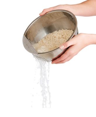 Helen’s Asian Kitchen Rice Kit with Stainless Steel Japanese Rice Washing Bowl and Silicone Never Stick Rice Paddle