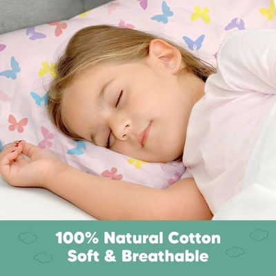 KeaBabies Toddler Pillowcase 33x45 - Organic Cotton Toddler Pillowcase For Kids, Boys, Girls, Soft & Durable Cotton Cover For Miniature Sleepy Pillows,Cute Colors,Pillow Sold Separately(Jolly Rainbow