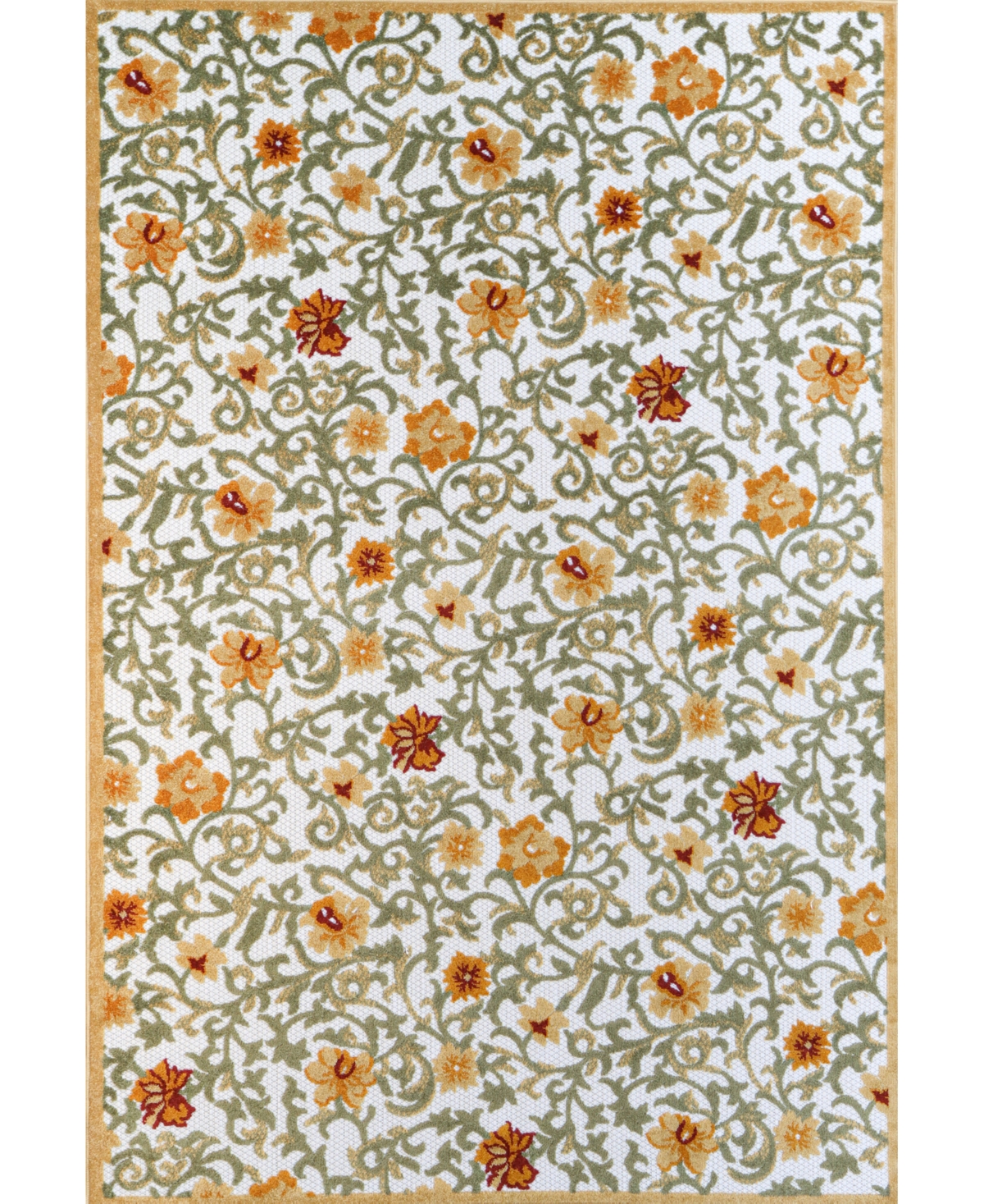 Bb Rugs Gallery Outdoor GLY111 8'6in x 11'6in Area Rug - Ivory, Rust