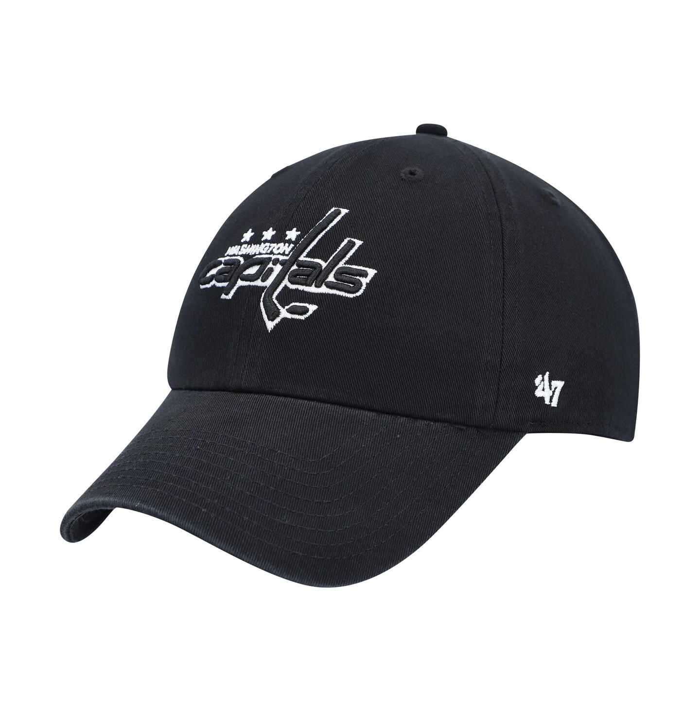 Мужская кепка '47 Brand Black Washington Capitals Clean Up Adjustable Hat — фото 1