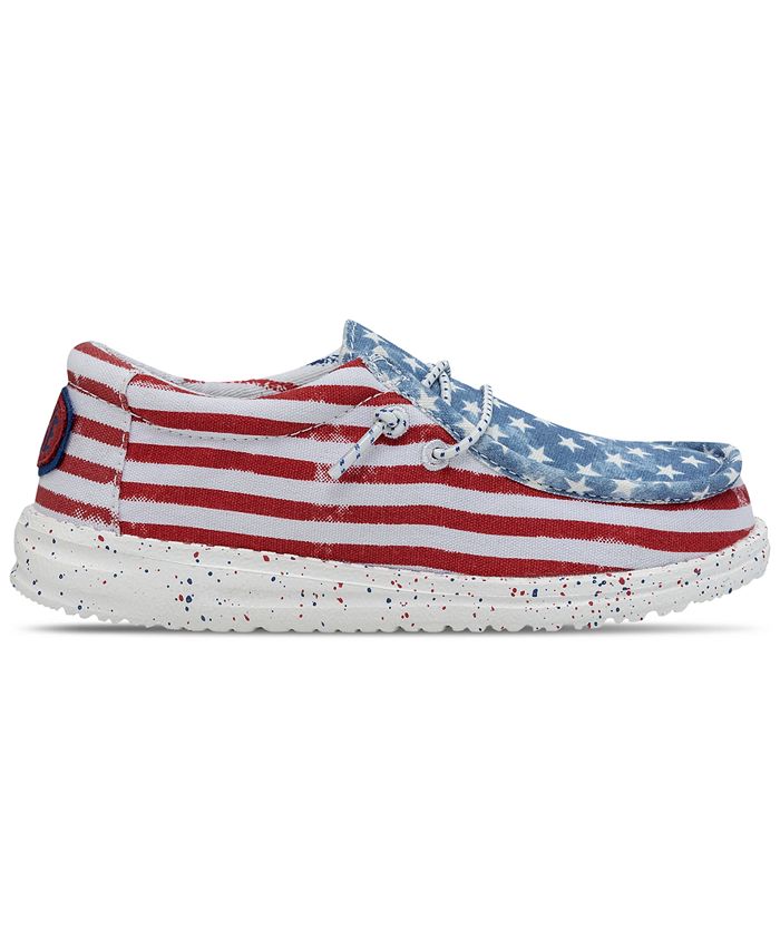 Hey Dude Little Kids Wally Stars and Stripes Casual Moccasin Sneakers ...