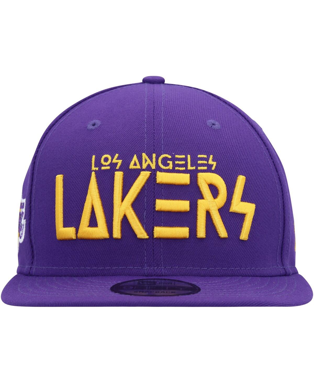 Shop New Era Men's  Purple Los Angeles Lakers Rocker 9fifty Snapback Hat