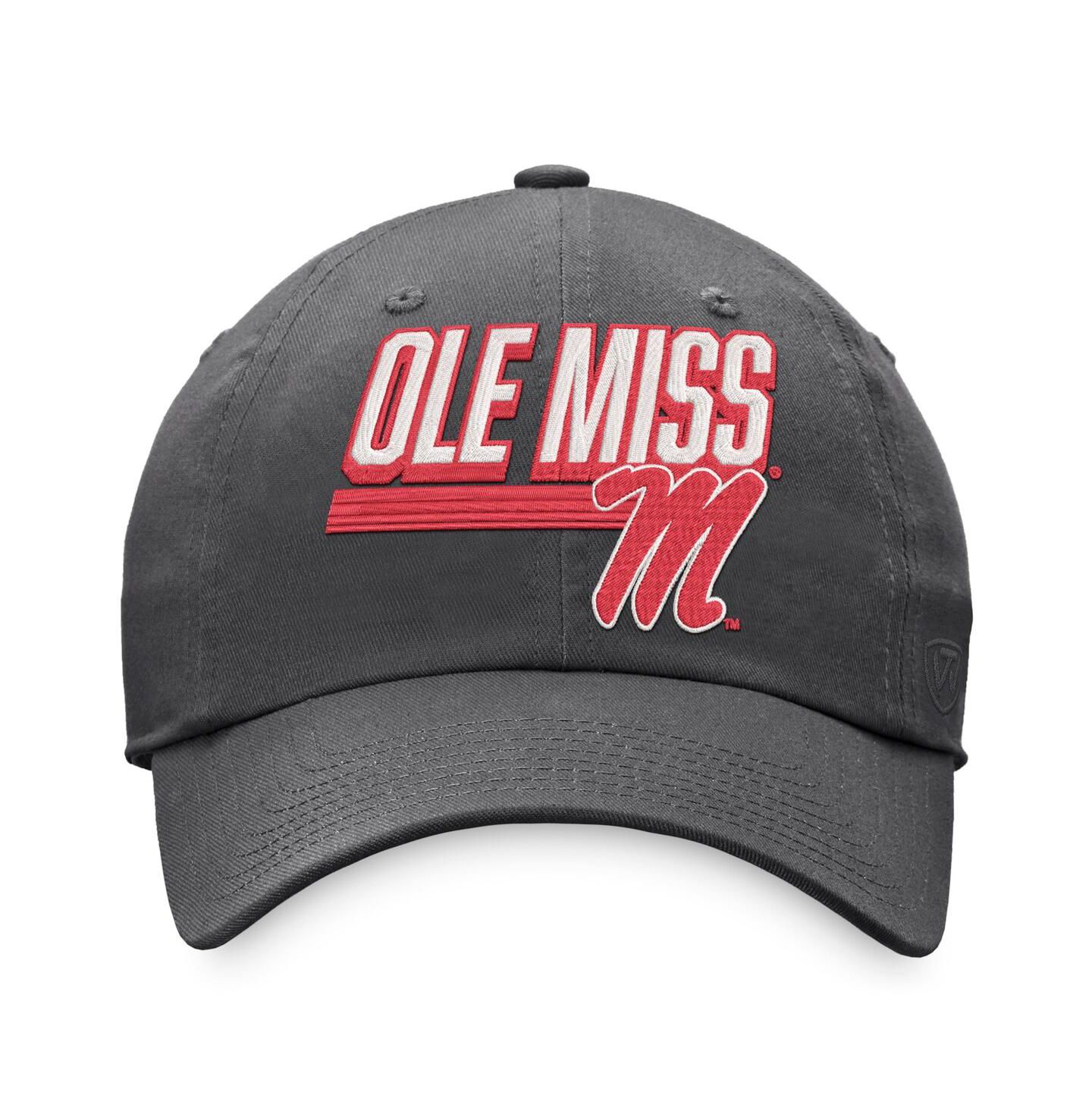 Мужская кепка Top of the World Charcoal Ole Miss Rebels Slice Adjustable Hat — фото 3