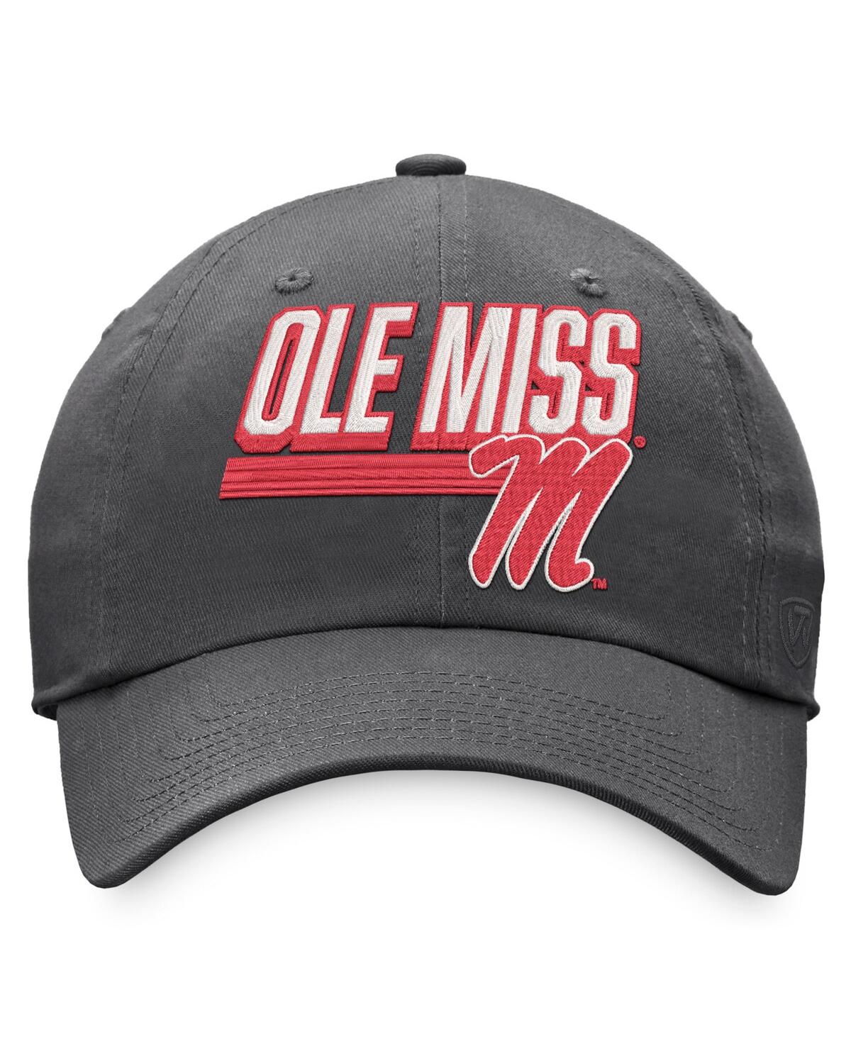 Shop Top Of The World Men's  Charcoal Ole Miss Rebels Slice Adjustable Hat