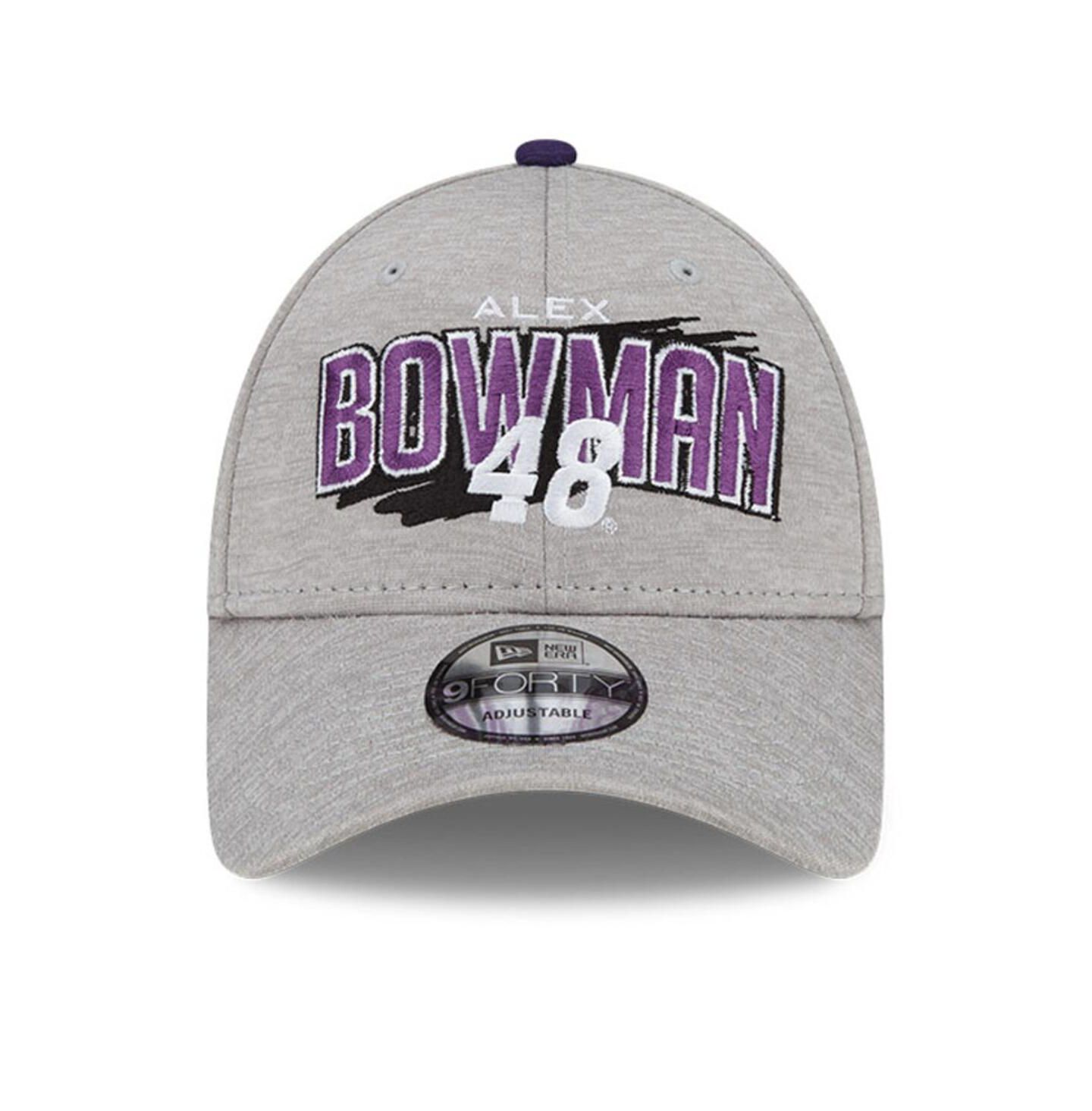 Мужская кепка New Era Gray Alex Bowman Name Splash 9FORTY Snapback Adjustable Hat — фото 3